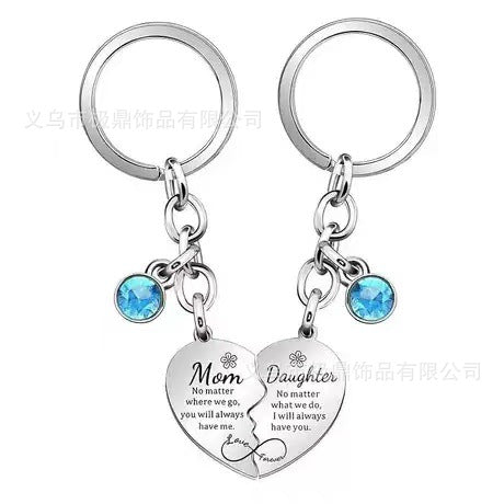 Wholesale  heart-shaped stainless steel key ring keychain suit
