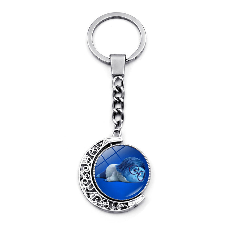 Wholesale Cartoon Double-sided Rotating Zinc Alloy Glass Keychains ACCVIP-KC-JiaYun002