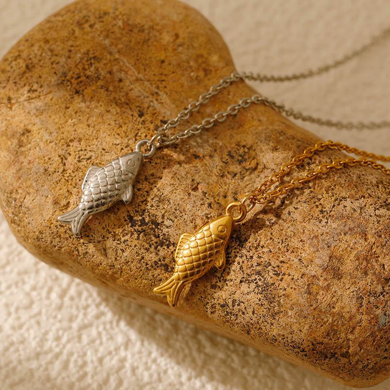 Wholesale  stainless steel marine lovers small fish necklace