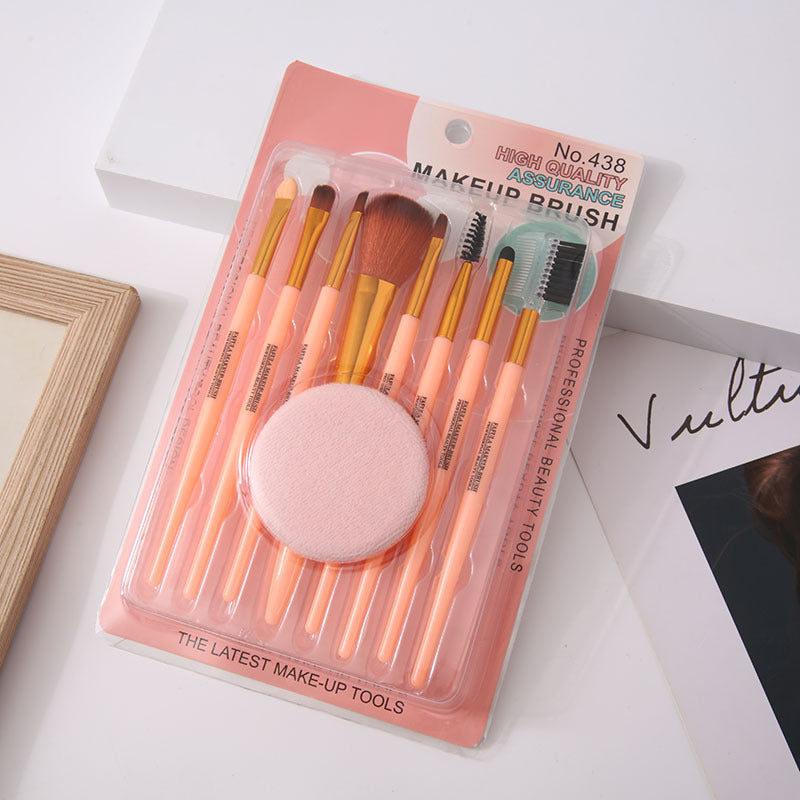 Wholesale 8 Pcs Makeup Brush Set with Powder Puff Fish Tail Portable Makeup Beauty Tools ACC-MB-JiuRan001