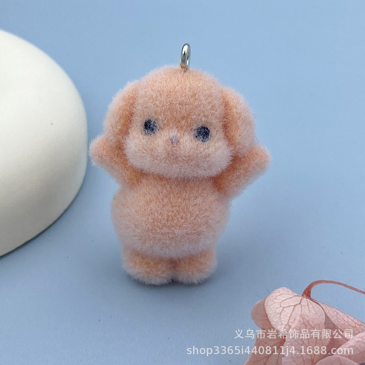 Wholesale 20pcs Flocking resin cute three-dimensional cartoon keychains