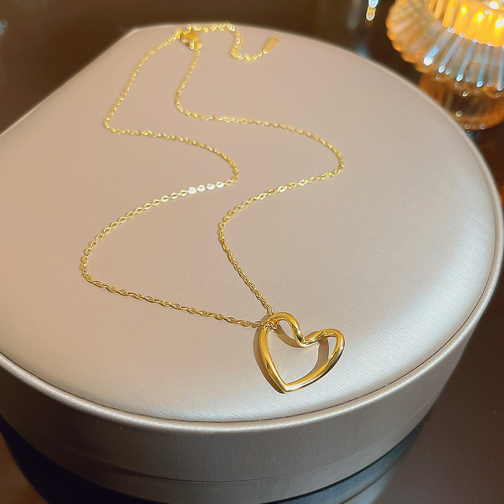 Wholesale Titanium Steel twisted heart necklace