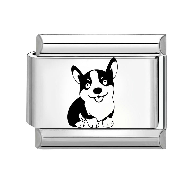 Wholesale 9mm Italian Charm Starter Bracelets DIY Cute Pet Series Stainless Steel Composable Bracelet