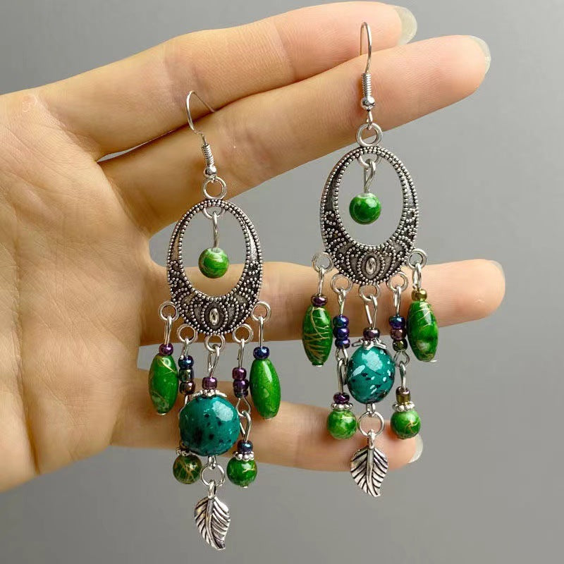 Wholesale Zinc Alloy Tassel Earrings with Bohemian Ethnic Design for Fashion Boutique Resale
