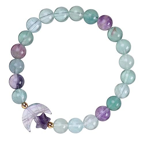 Wholesale Star Moon Crystal Bracelet 8mm Powder Crystal Obsidian  Bracelet