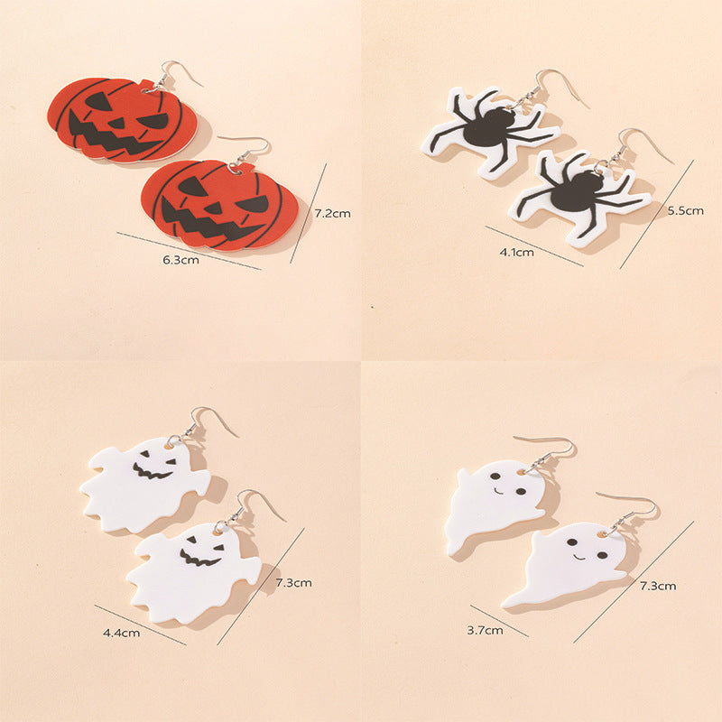 Wholesale Creative Halloween Spider Acrylic Earrings