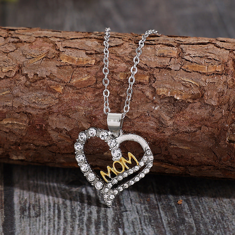 Wholesale Mother's Day Heart Shape MOM Alloy Necklace ACC-NE-SaiPu003