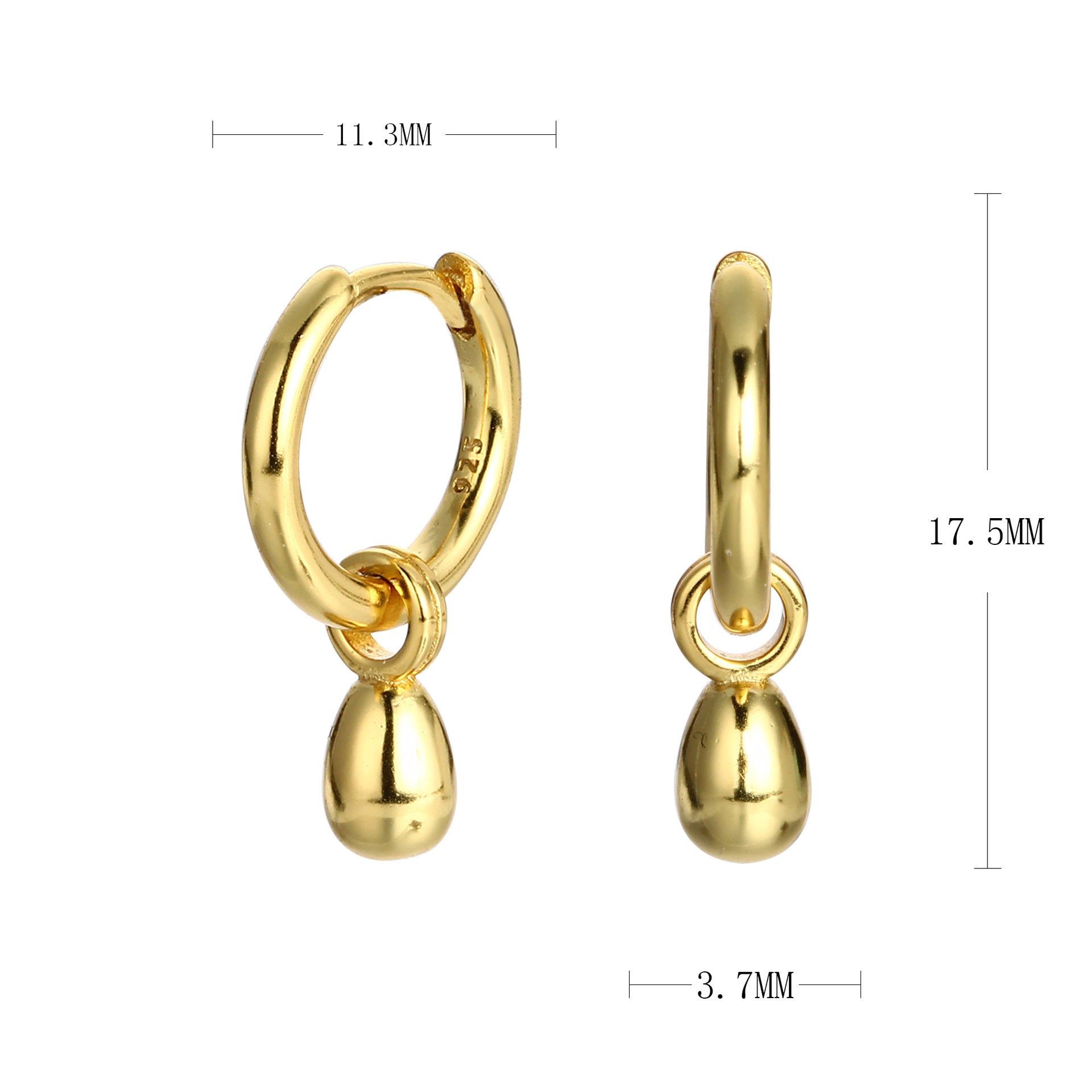 Wholesale  s925 sterling silver drop beads earring