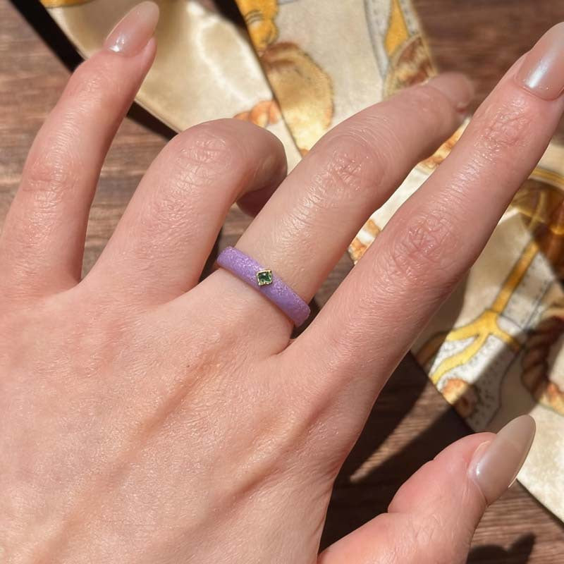 Wholesale Macaron-Colored Dopamine Retro Zircon Enamel Ring French Style Stackable Index Finger Ring for Women