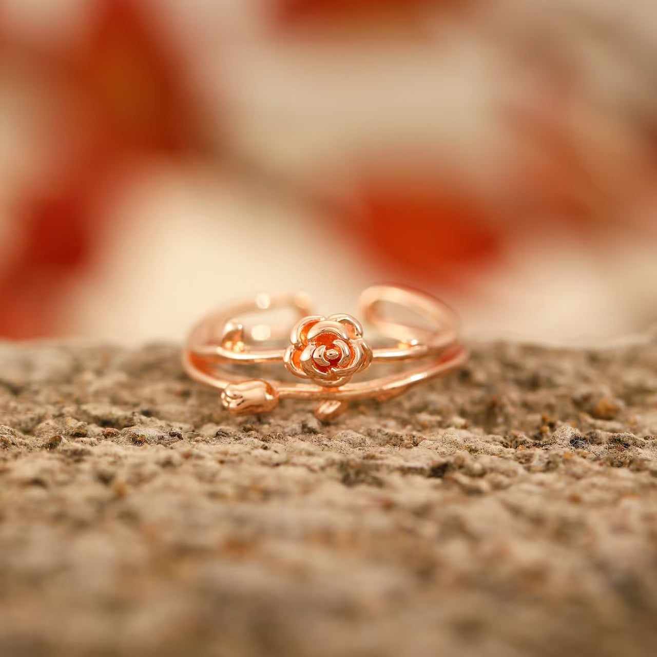 Wholesale Rose Flower Opening Ring