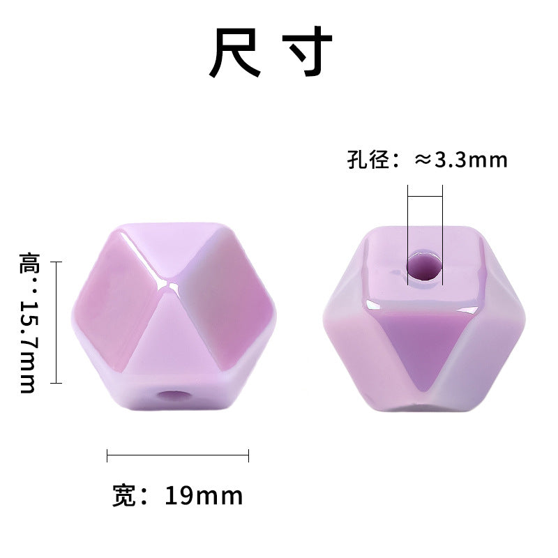 Wholesale Random 30pcs Polygonal Cut Square Beads Acrylic Beads ACC-BDS-BLG012