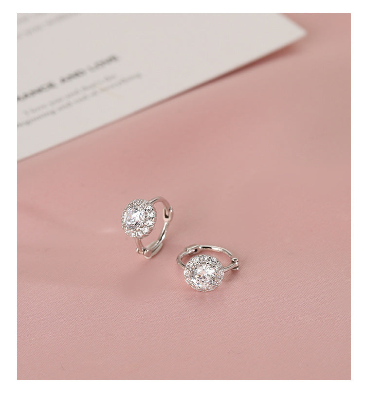 Wholesale 925 Silver Zircon Ear Button Earrings