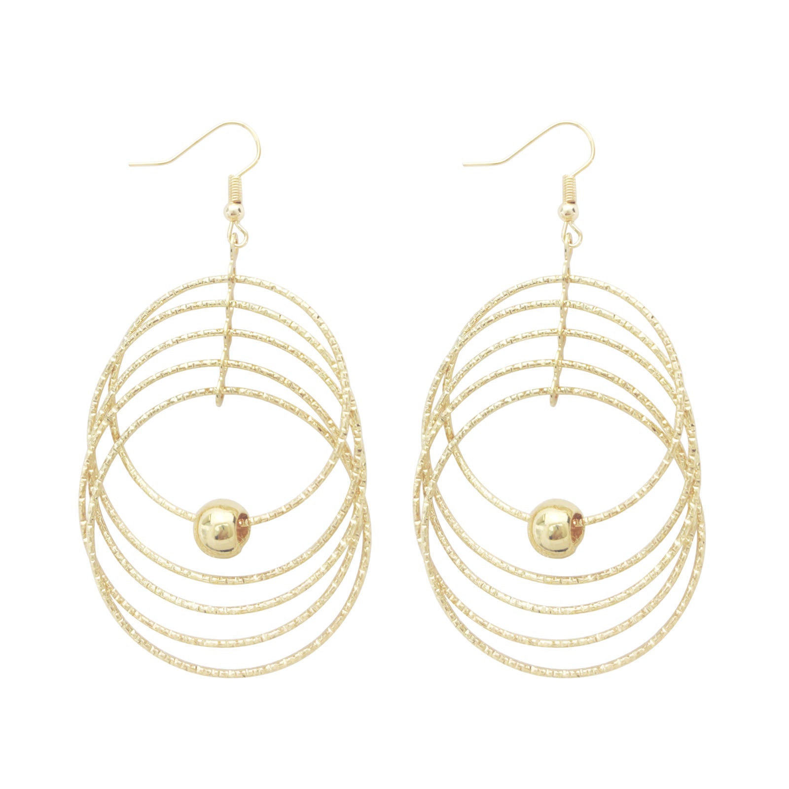 Wholesale Geometric Multi Layer Circle Earrings For Women Gold Round Bead Drop Earrings Party Gift Fashion Jewelry Accessory For Boutique Resale