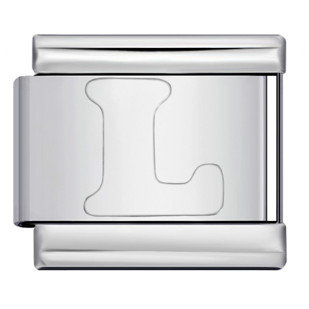 Wholesale Italian Charm Bracelet 9mm DIY Splicing Removable English Letters Stainless Steel Composable Bracelet