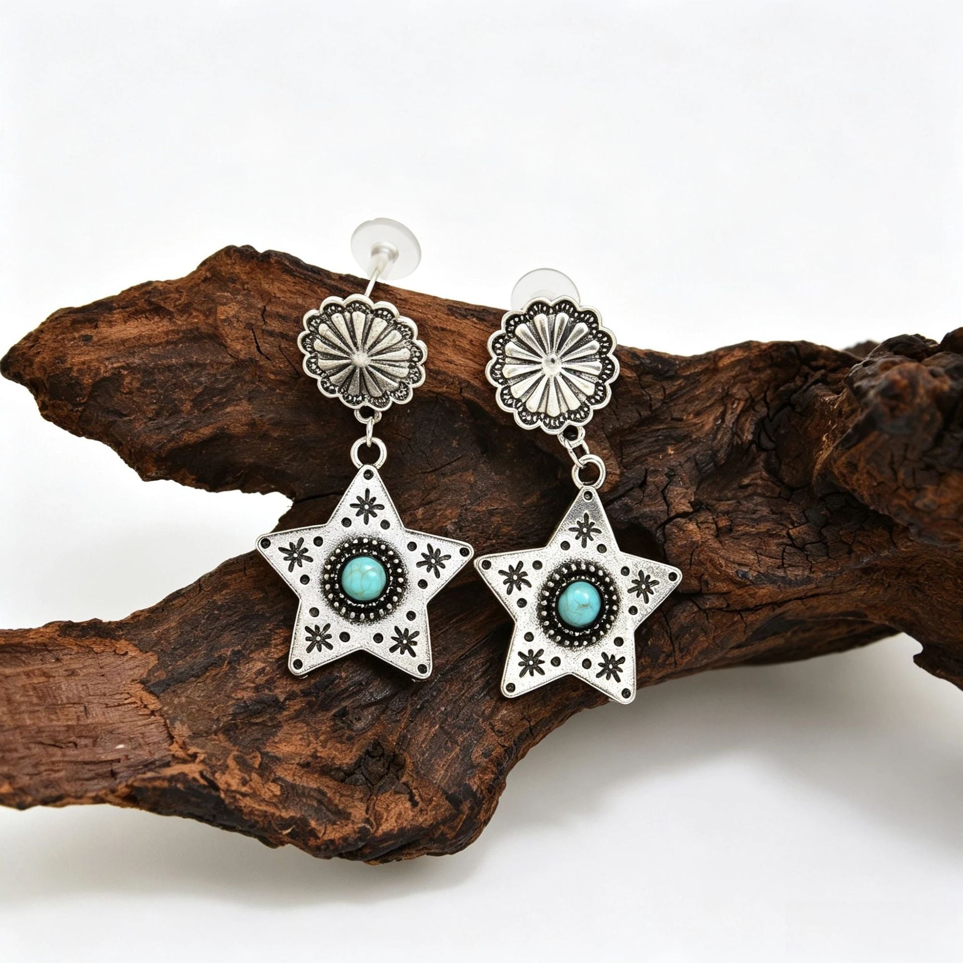 Wholesale Zinc Alloy Turquoise Boho Earrings Geometric Design Fashion Accessory For Women Trendy Gift