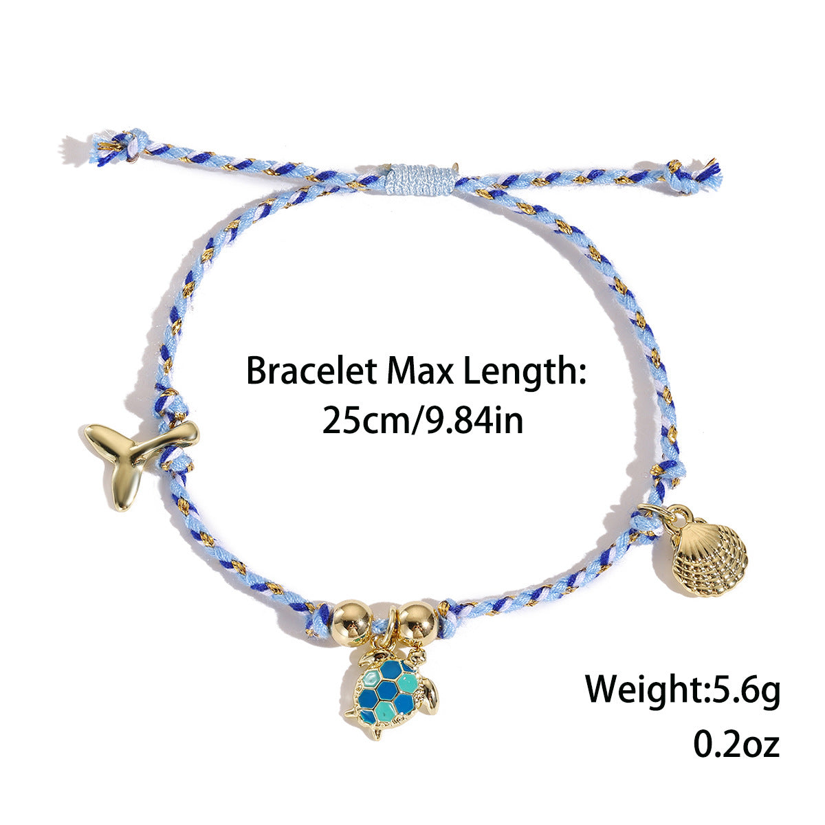 Wholesale Bohemian Ocean Style Handwoven Bracelet With Turtle And Starfish Pendants Adjustable Cord Souvenir Gift Jewelry Accessory