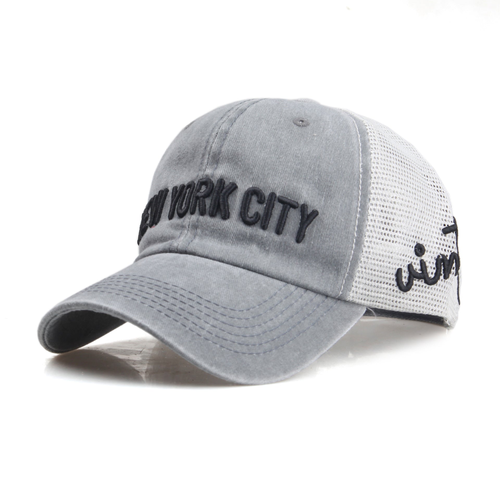 Wholesale Letter NEW YORK Embroidered Washed Baseball Cap