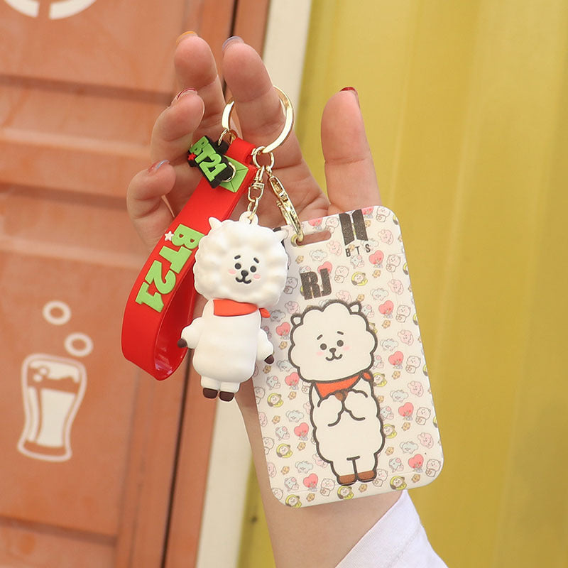 Wholesale Cartoon Silicone Card Holder ID Holder Keychain Cute Keychain ACC-KC-HuoFan006