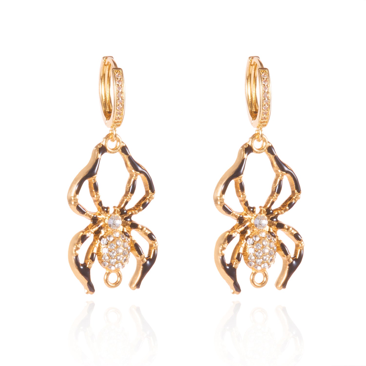 Wholesale  Black Oil-Drip  Pumpkin Ghost Pendant Earrings