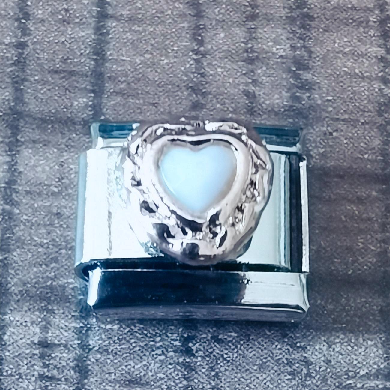 Wholesale 5pcs Italian Charm Bracelet Charm Module Stainless Steel Pink Peach Heart Bracelet 9mm DIY Pattern Free Stitching Detachable Composable Bracelet ACC-BT-XY002