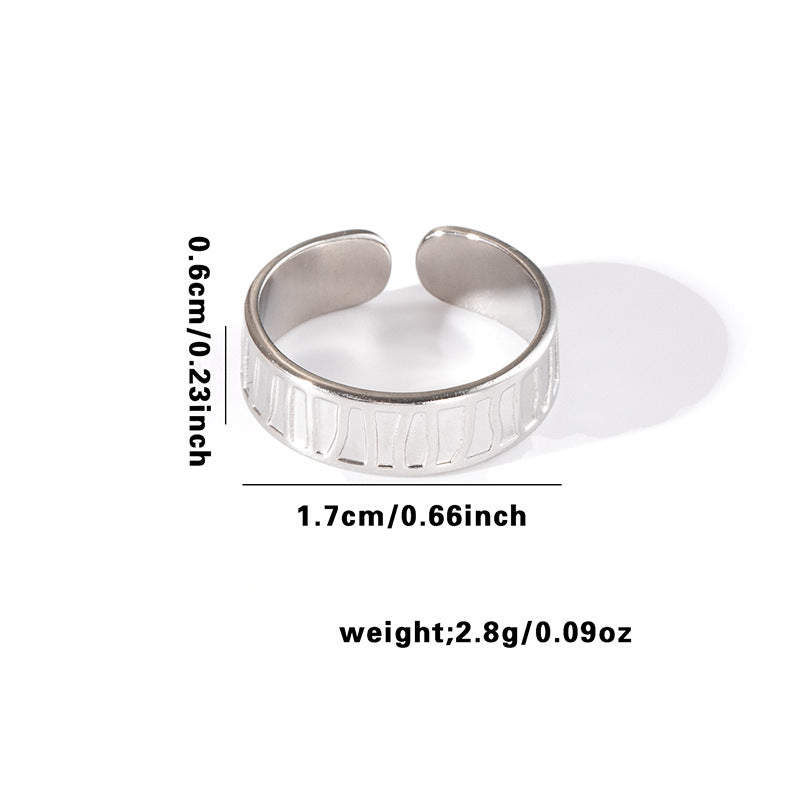 Wholesale Gold Plated Titanium Steel Heart Cut Out Ring Fashion Jewelry Accessory for Everyday Wear