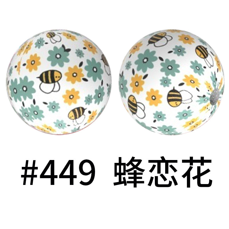 Wholesale 50pcs 15mm Western Style Leopard Skull Color Aztec Printed Silicone Balls Beads ACC-BDS-HeSheng001