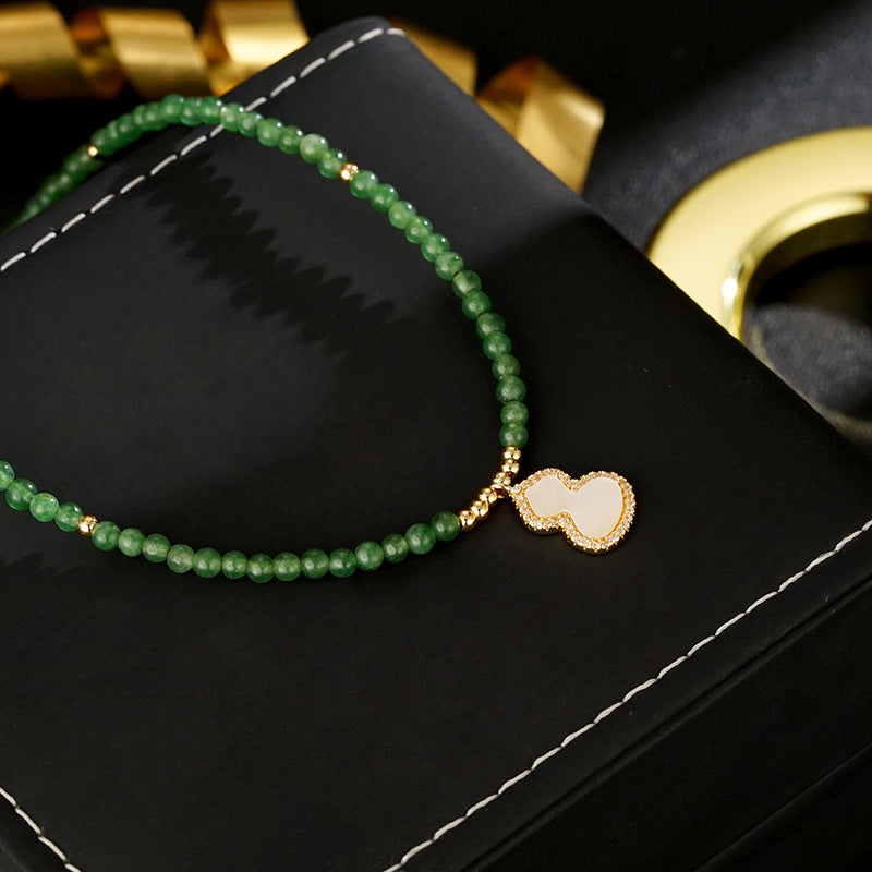 Wholesale  green chalcedony beaded necklace