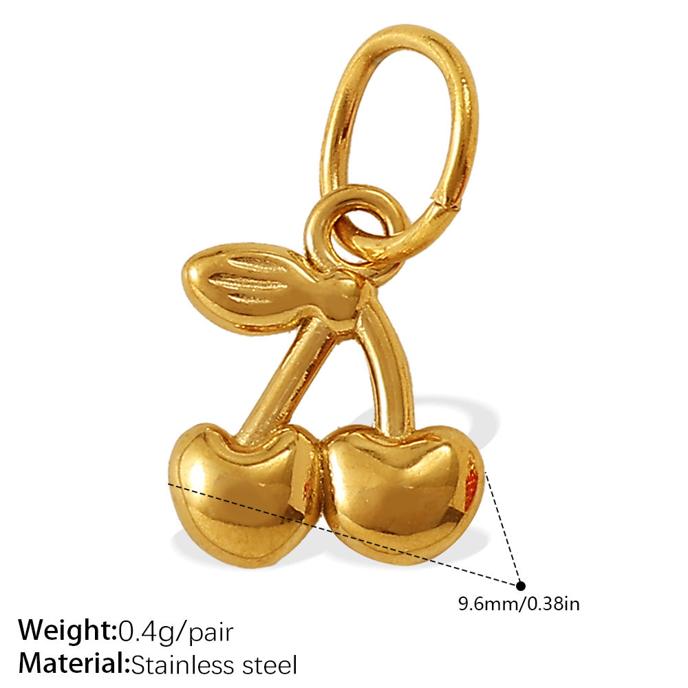 Wholesale Various Cherry Fruit Design Stainless Steel Pendants DIY Creative Bracelet Necklace Jewelry Pendant Bracelet