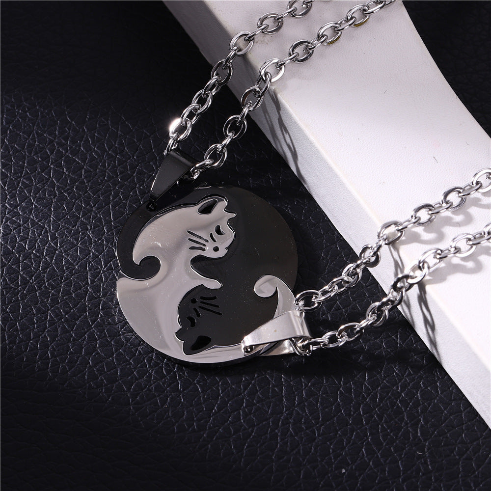 Wholesale Stainless Steel Kitten Stitching Necklaces ACC-NE-Hanyu006