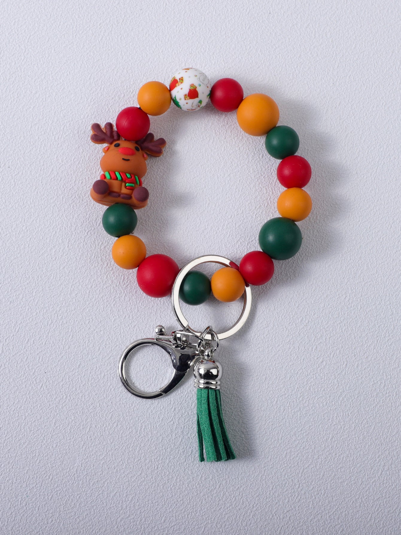 Wholesale Christmas 3D Silicone Cartoon DYI Beaded Keychain ACC-KC-JiuYa018
