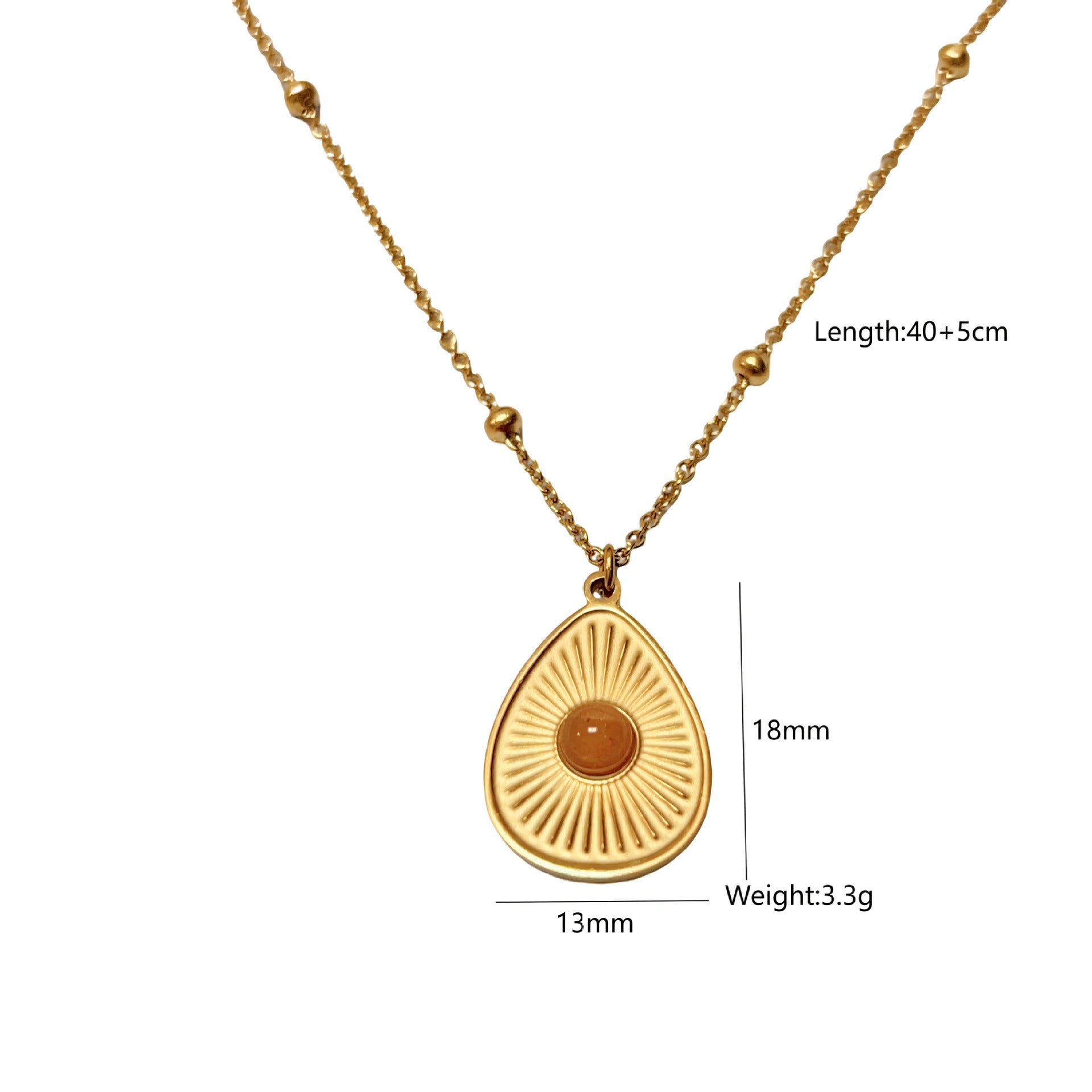 Wholesale Stainless Steel Bohemian Natural Stone Natural Crystal Necklace