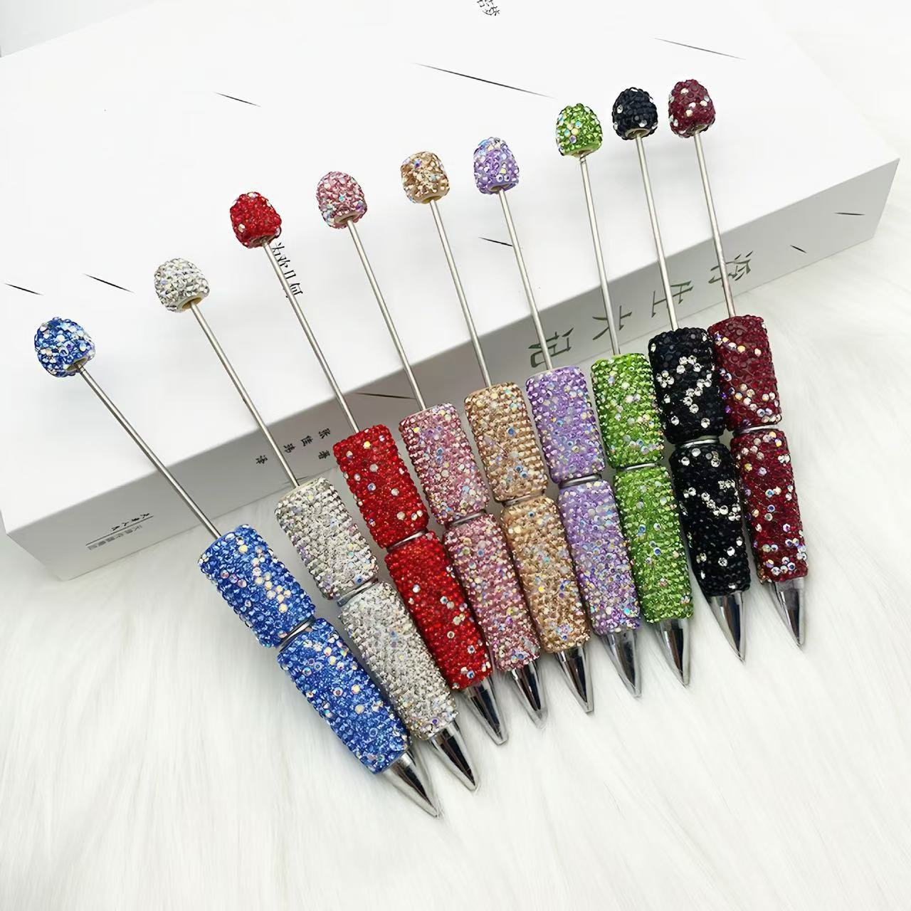 Wholesale 10pcs creative full drill beaded ballpoint pen