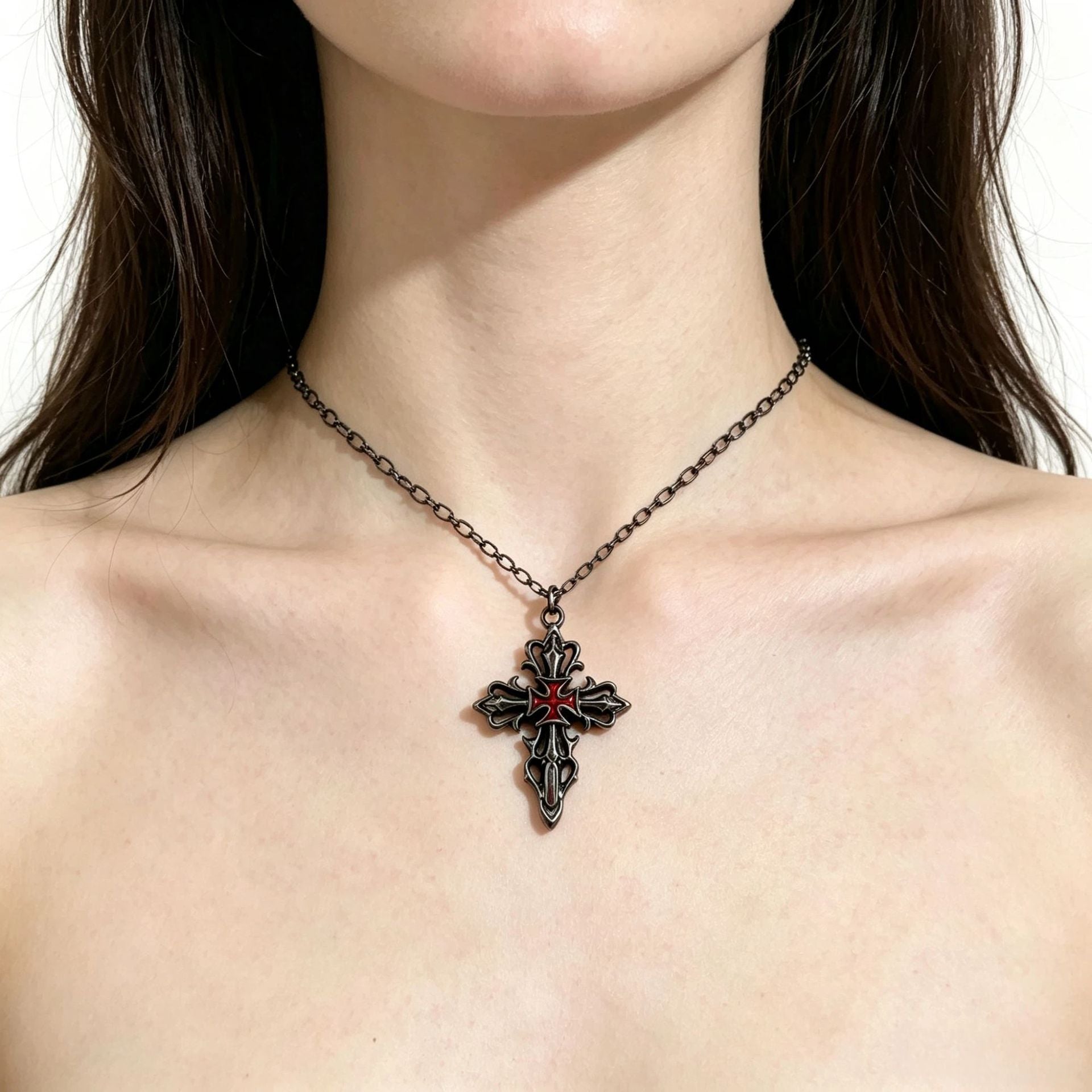 Wholesale Zinc Alloy Electroplated Gothic  Necklace Earrings Set Trendy Jewelry Accessory Gift Boutique Resale