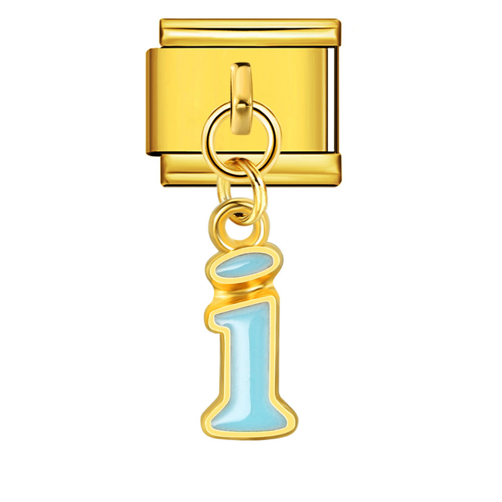 Wholesale Italian Charm Bracelet 9mm DIY Splicing Letter Series Stainless Steel Composable Bracelet