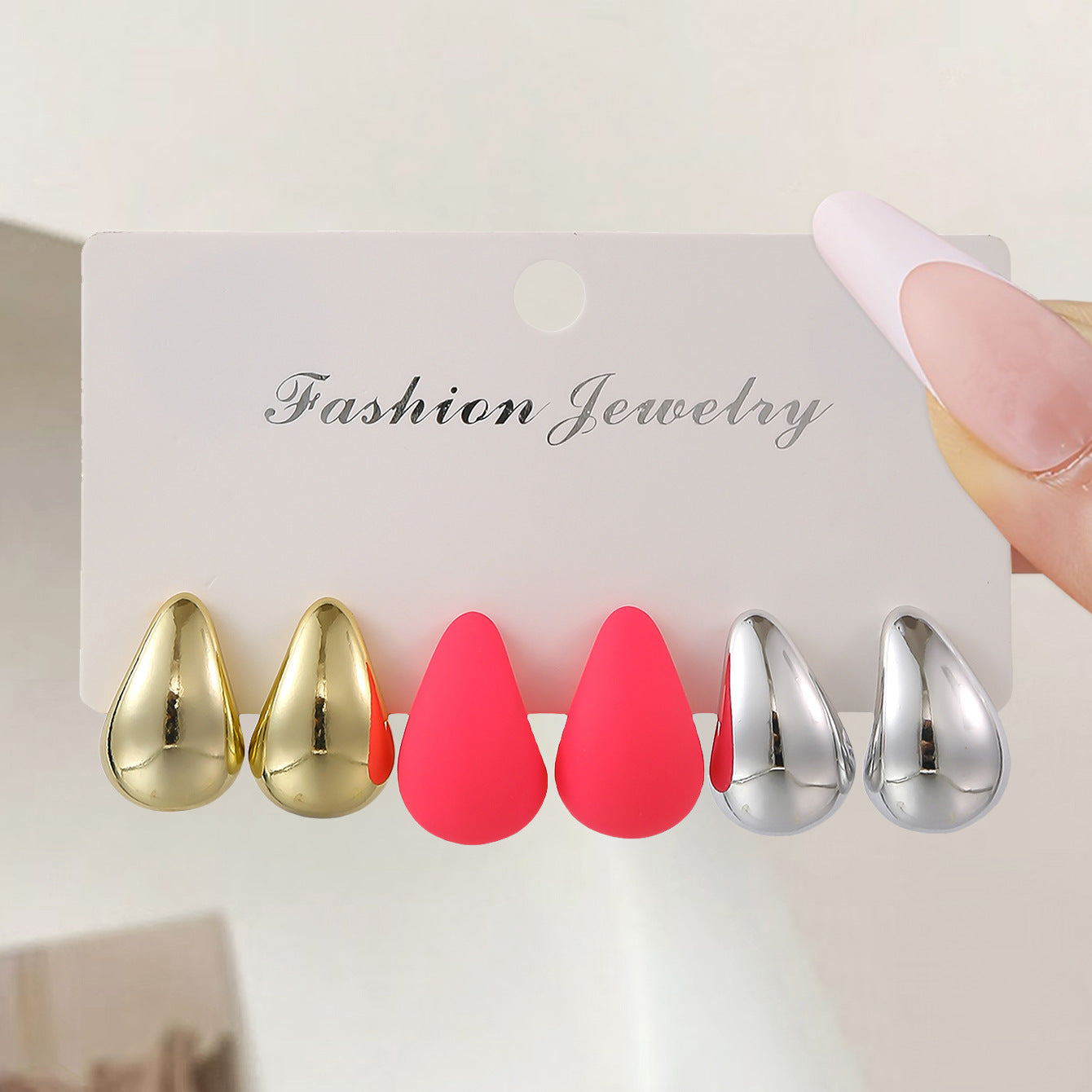 Wholesale Trendy Dopamine Drop Earring Set Stylish Fashion Accessory Mixed Colors Resin Women S Earrings Party Gift
