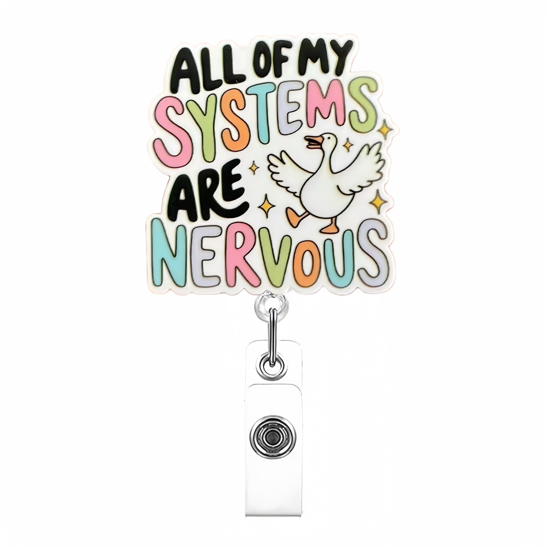 Wholesale Acrylic Badge Reel Keychain with Fun Pattern