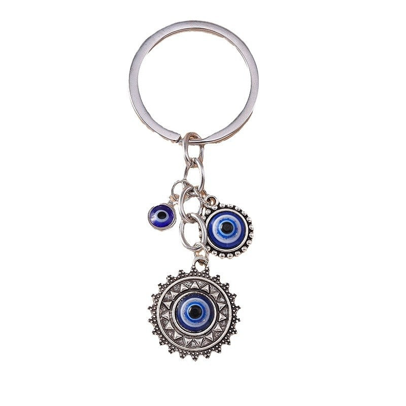 Wholesale  Sun Palm Keychain Personality Design Devil' s Eye Key Ring Hanging Ornaments