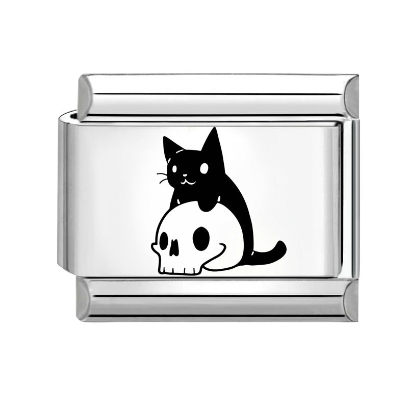 Wholesale 9mm Italian Charm Starter Bracelets DIY square Single Section Creative Stainless Steel Composable Bracelet