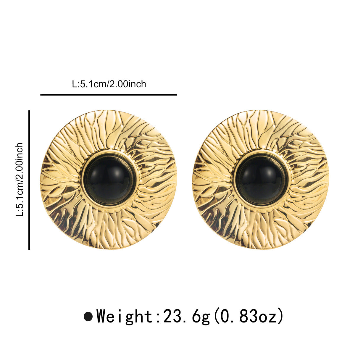 Wholesale E14148 Cross-border ins style retro light luxury fashion earrings for women Simple design texture metal texture earrings