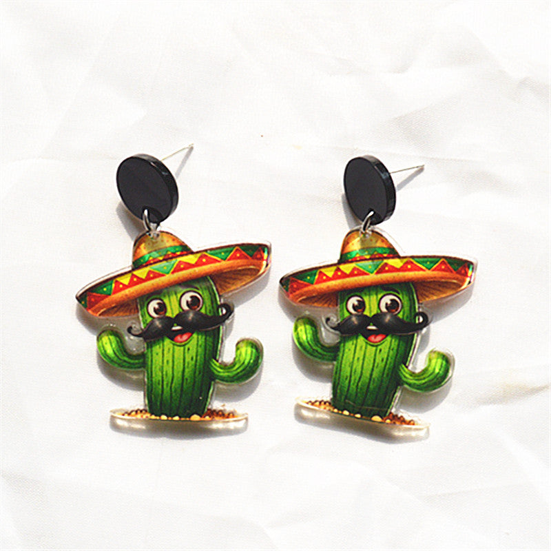 Wholesale Mexican Carnival Earrings  Acrylic Personalized Sweet Earrings for Women