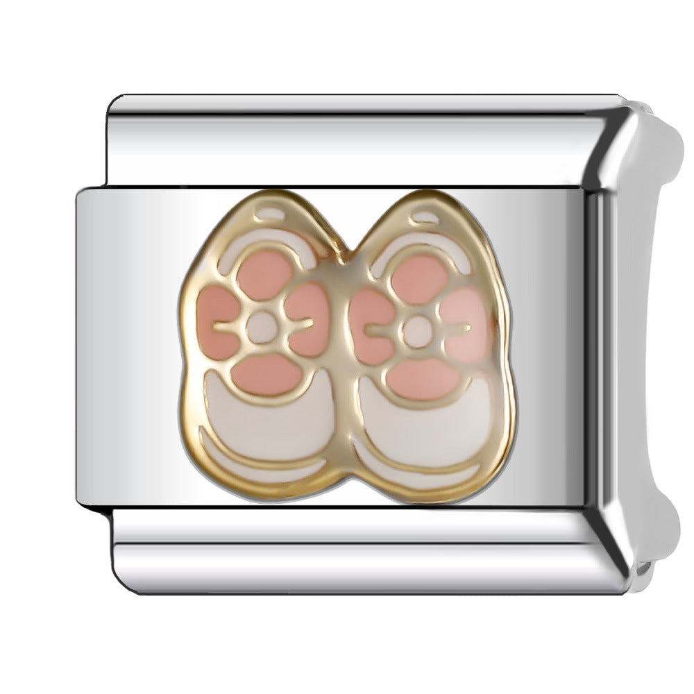 Wholesale Italian Charm Bracelet 9mm DIY Splicing Creative Pattern Stainless Steel Composable Bracelet