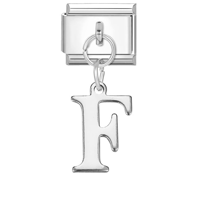Wholesale 9mm Italian Charm Starter Bracelets DIY Letter Pendant Stainless Steel Composable Bracelet