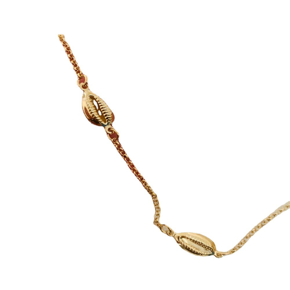 Wholesale Gold and Silver Simple Shell Anklet