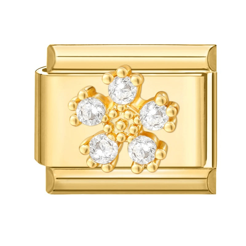 Wholesale Italian Charm Bracelet 9mm DIY Gold Bottom  Creative Stainless Steel Composable Bracelet