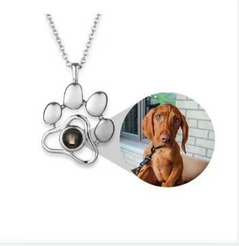 Wholesale projection necklace cat claw dog tag limbs palm print titanium steel keychains