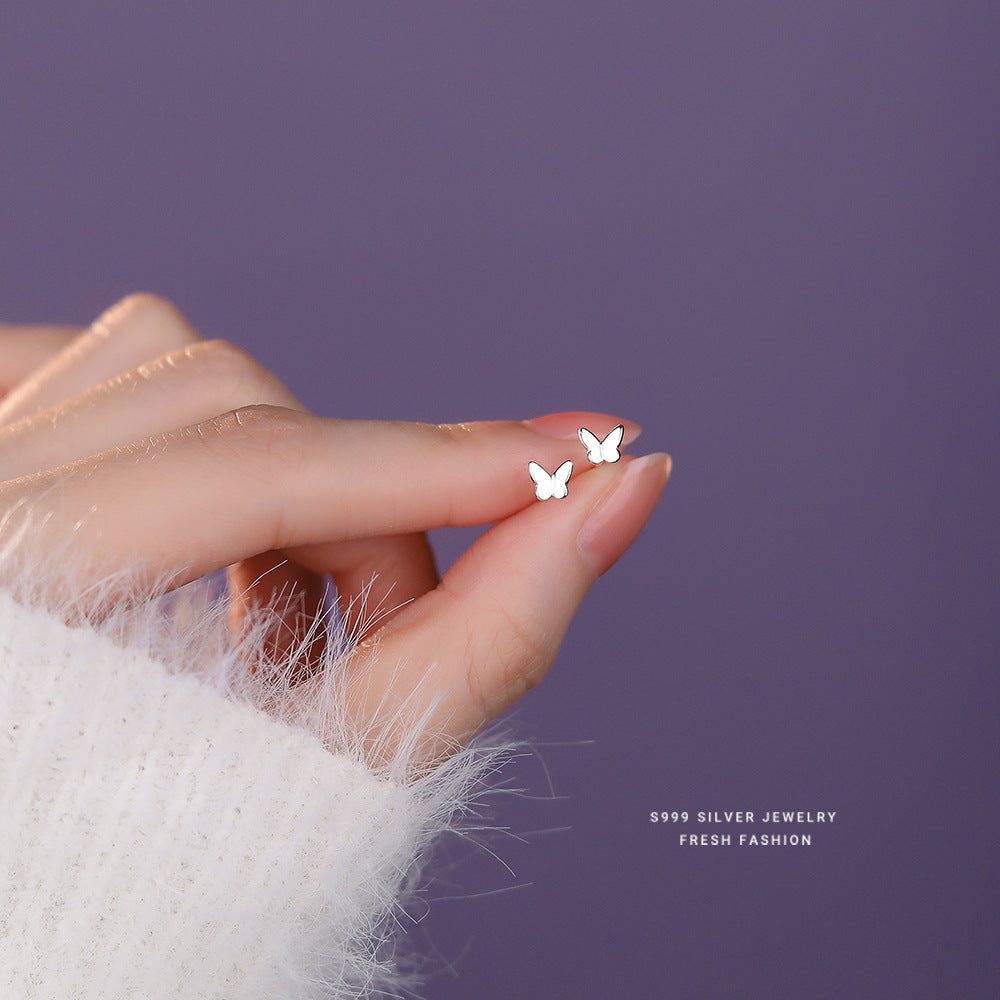 Wholesale silver butterfly stud earrings