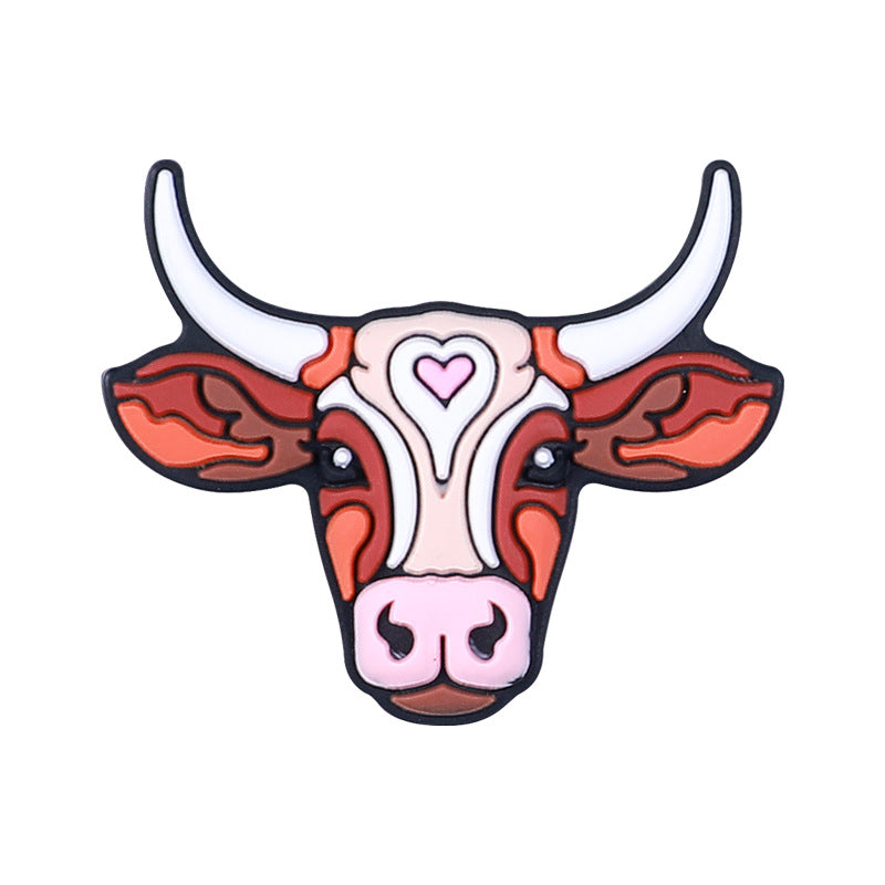 Wholesale 20pcs Cartoon Bull Head Focal Beads DIY Bead Accessories