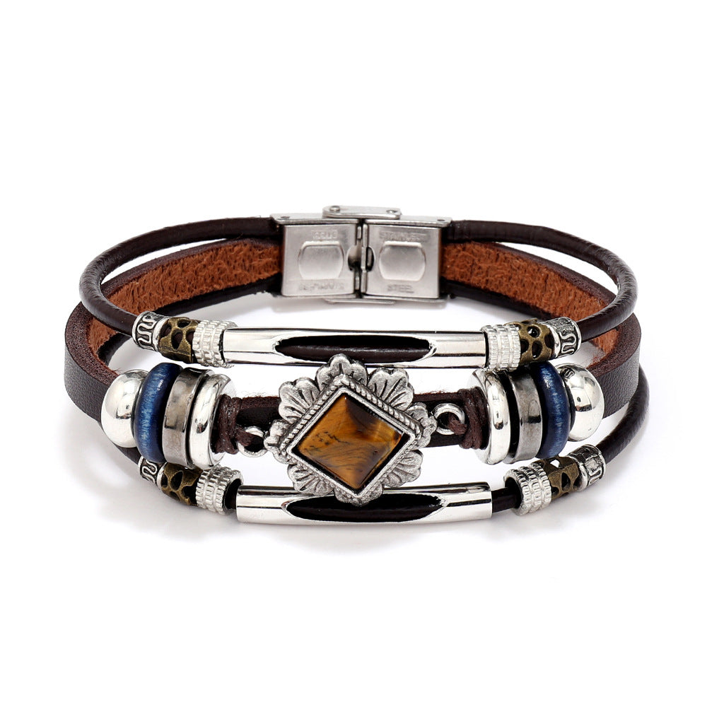Wholesale Leather vintage multi-layer bracelet