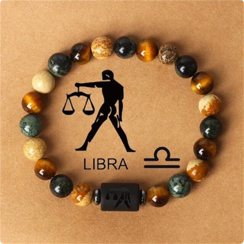 Wholesale Twelve Zodiac Signs Natural Stone Bracelet Handmade Beaded Bracelet ACC-BT-Yunh003