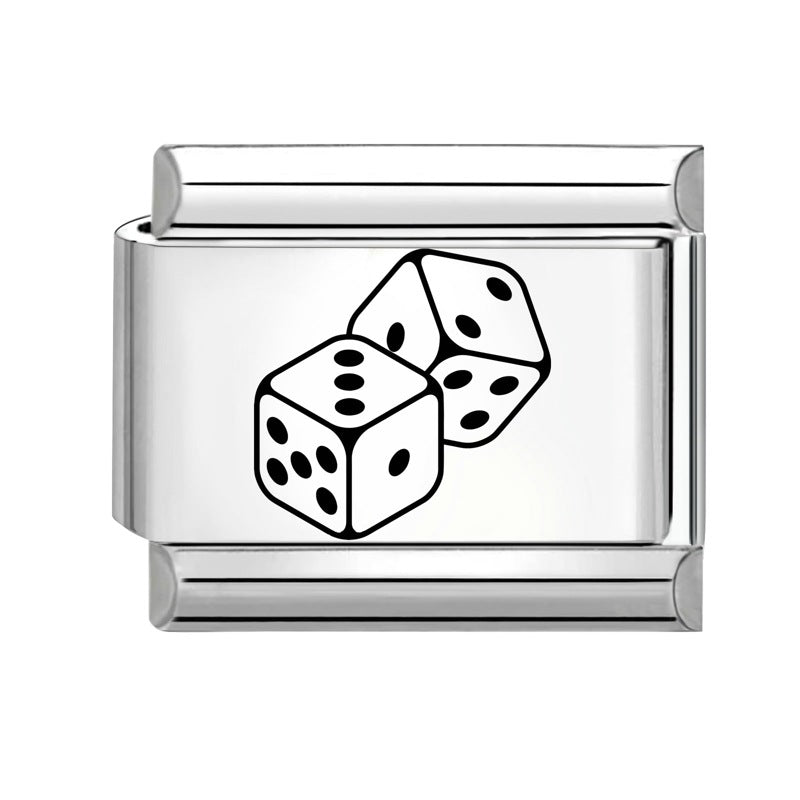 Wholesale 9mm Italian Charm Starter Bracelets DIY Black and white Creative Stainless Steel Composable Bracelet